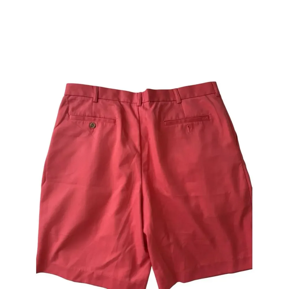 Vintage 90s Mens 38 Pleated Front Salmon Prep Old Money Golf Short Izod Pink